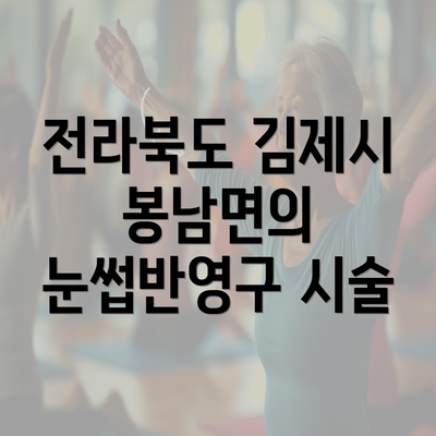 전라북도 김제시 봉남면의 눈썹반영구 시술