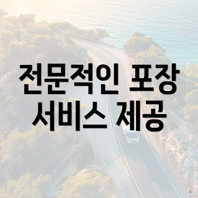 전문적인 포장 서비스 제공