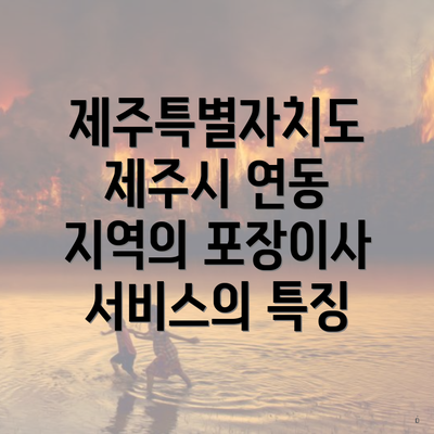 제주특별자치도 제주시 연동 지역의 포장이사 서비스의 특징