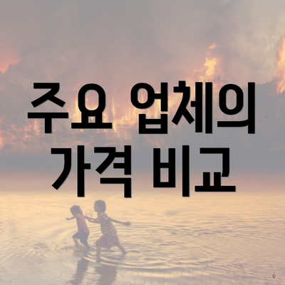 주요 업체의 가격 비교