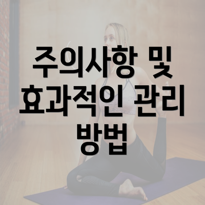 주의사항 및 효과적인 관리 방법