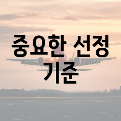 중요한 선정 기준