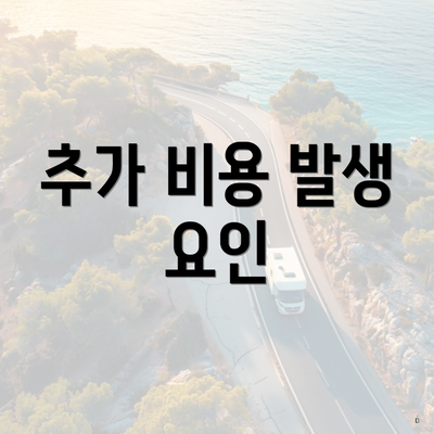 추가 비용 발생 요인