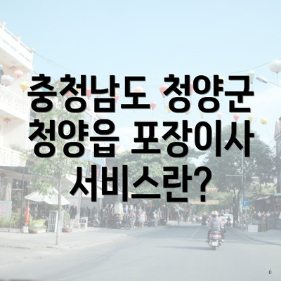 충청남도 청양군 청양읍 포장이사 서비스란?