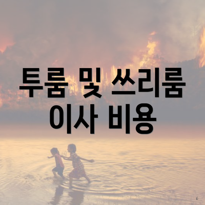 투룸 및 쓰리룸 이사 비용