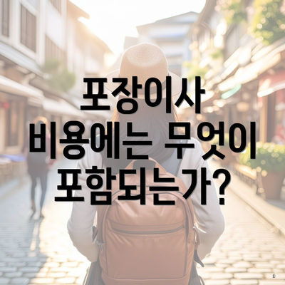 포장이사 비용에는 무엇이 포함되는가?