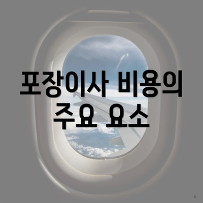 포장이사 비용의 주요 요소