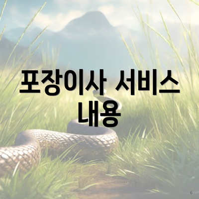 포장이사 서비스 내용