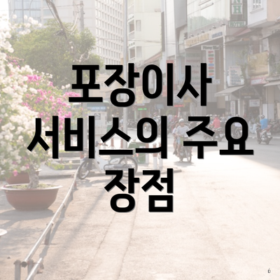 포장이사 서비스의 주요 장점