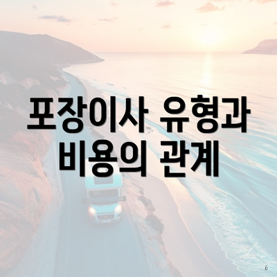 포장이사 유형과 비용의 관계