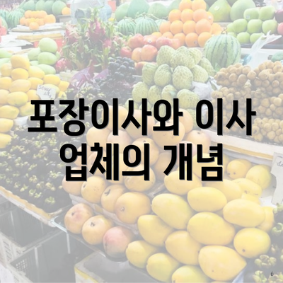 포장이사와 이사 업체의 개념