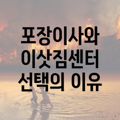 포장이사와 이삿짐센터 선택의 이유