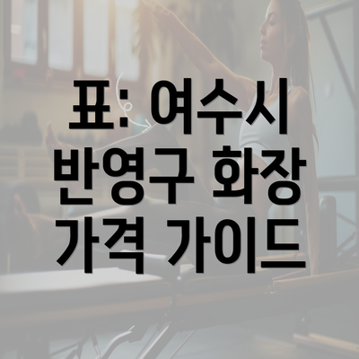 표: 여수시 반영구 화장 가격 가이드