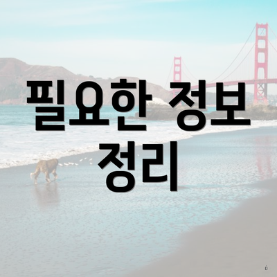 필요한 정보 정리